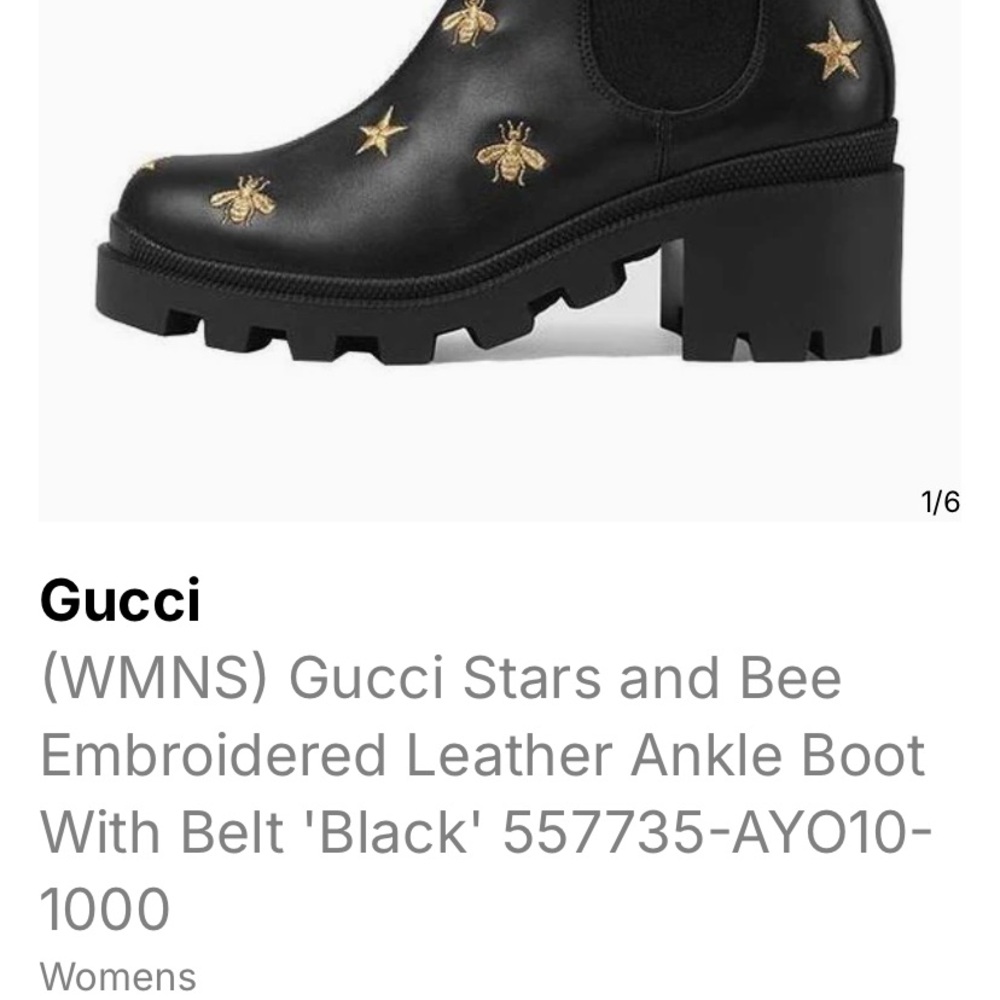Black and Gold Star Embellished Boots - Picture 5 of 5
